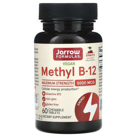 Methyl B-12 (Methylcobalamin), 5000 mcg, Jarrow Formulas, 60 drajeuri, 5000 mcg, 60 Drajeuri, 11.2027