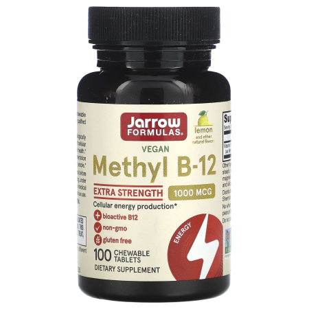 Methyl B-12 (Methylcobalamin), 1000 mcg, Jarrow Formulas, 100 drajeuri, 1000 mcg, 100 Drajeuri, 07.2027