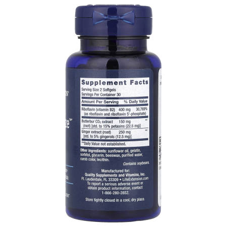 Migra-Eeze, Butterbur-Ginger-Riboflavin, Life Extension, 60 softgels [1]