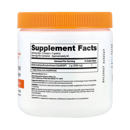 MSM Powder with OptiMSM, Doctor's Best, 250g [1]