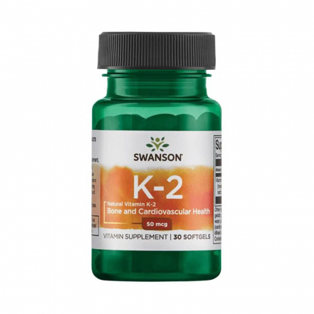 Natural Vitamin K2 (Menachinona) MK-7, 50mcg, Swanson, 30 softgels SWU671