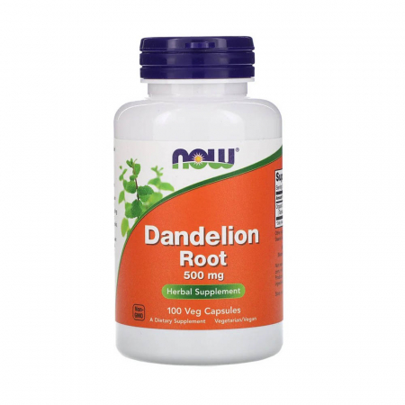 Dandelion Root (Rădacină de Păpădie) 500mg, Now Foods, 100 capsule