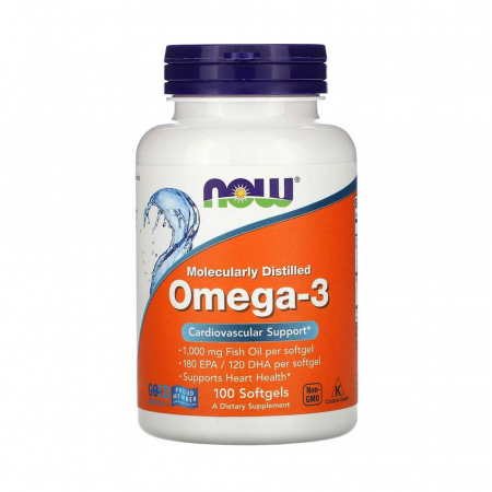 Omega 3 Acizi grasi esentiali, 1000mg, Now Foods, 100 softgels
