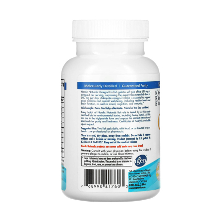 Omega-3 Lemon, 690 mg, Nordic Naturals, 60 softgels [4]
