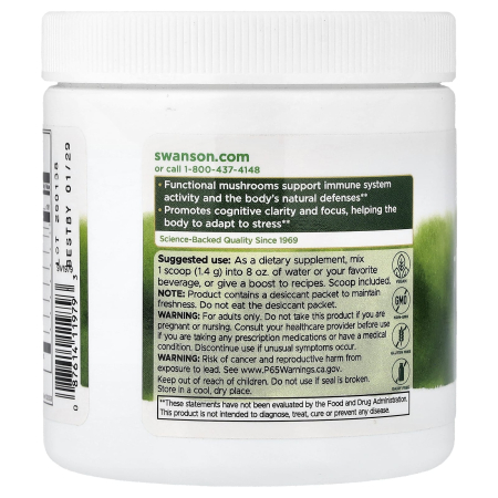Organic 7 Mushroom Blend Powder, Swanson, 84g SW1979 [2]