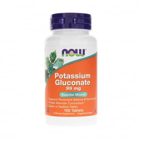 Potassium Gluconate, 99 mg, Now Foods, 100 tablete