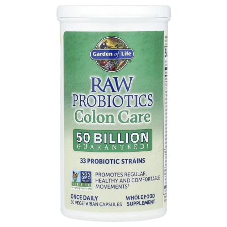 RAW Probiotics, Colon Care, Garden of Life, 30 capsule [2]