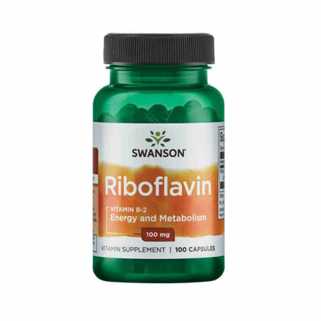 Riboflavin Vitamin B-2 (Riboflavină), 100mg, Swanson, 100 capsule SW018