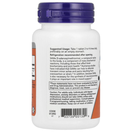 SAMe 400 (S-Adenozilmetionina), 400 mg, NOW Foods, 30 tablete [2]
