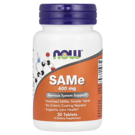 Now Foods - SAMe 400 (S-Adenozilmetionina), 400 mg, NOW Foods, 30 tablete
