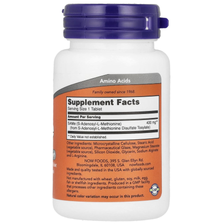 SAMe 400 (S-Adenozilmetionina), 400 mg, NOW Foods, 30 tablete [1]