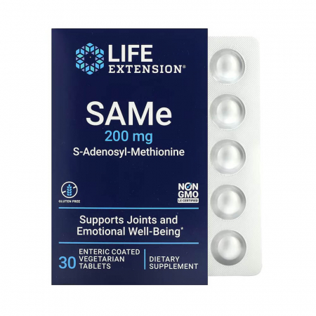 Life Extension - SAMe (S-Adenosyl-Methionine), 200 mg, Life Extension, 30 tablete
