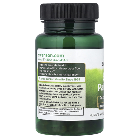 Saw Palmetto Extract, Maximum, Swanson, 60 softgels SWH221 [2]