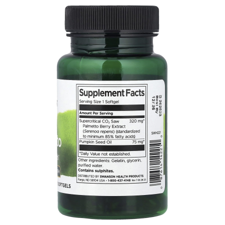 Saw Palmetto Extract, Maximum, Swanson, 60 softgels SWH221 [1]
