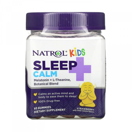 SANATATEA COPIILOR - Sleep + Calm, Strawberry, Natrol Kids, 60 jeleuri