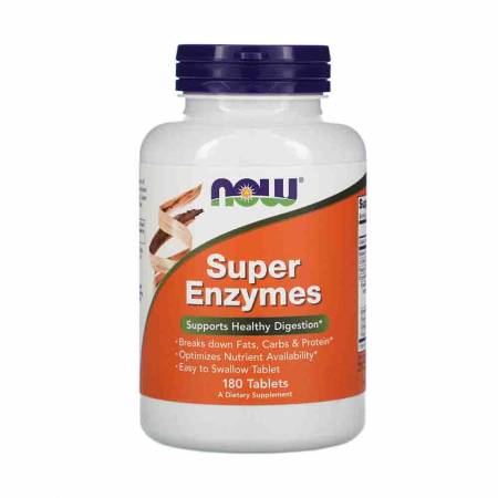 ENZIME - Super Enzymes (Enzime Digestive cu Spectru Larg), Now Foods, 180 tablete
