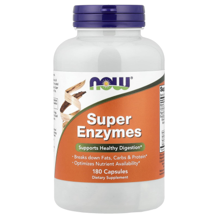 ENZIME - Super Enzymes (Enzime Digestive cu Spectru Larg), Now Foods, 180 capsule