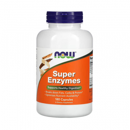 ENZIME - Super Enzymes (Enzime Digestive cu Spectru Larg), Now Foods, 180 capsule