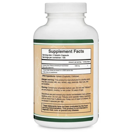 Tribulus Terrestris, 500 mg, Double Wood, 210 capsule X002ZGE08L [1]
