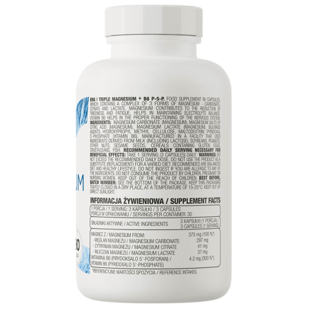 Triple Magnesium + Vitamin B6 (P-5-P), OstroVit, 90 capsule [1]