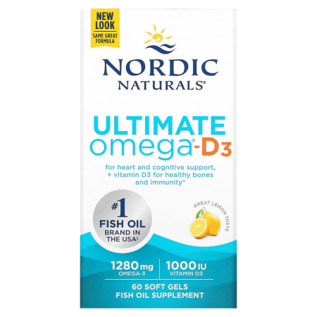Nordic Naturals - Ultimate Omega-D3, 1280 mg, Nordic Naturals, 60 softgels