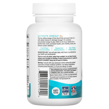 Ultimate Omega-D3, 1280 mg, Nordic Naturals, 60 softgels [4]