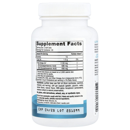 Ultimate Omega® Minis, 1120 mg, Nordic Naturals, 60 Mini Softgels [3]