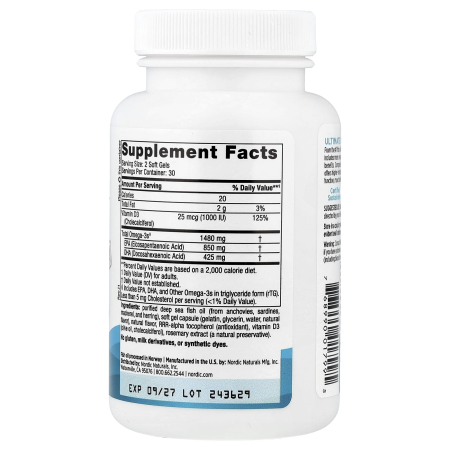 Ultimate Omega® Xtra, 1480 mg, Nordic Naturals, 60 softgels [3]