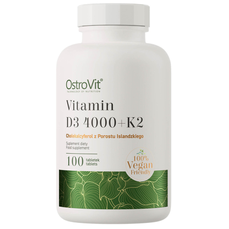 OstroVit - Vegan Vitamin D3 4000 IU + K2, OstroVit, 100 tablets
