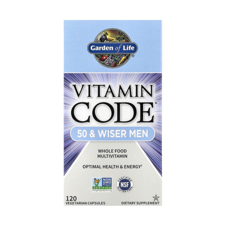 Garden of Life - Vitamin Code®, 50 & Wiser Men, Whole Food Multivitamin, Garden of Life, 120 capsule