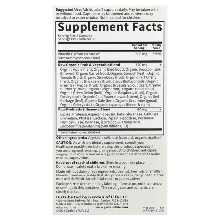 Vitamin Code, RAW Vitamin C, Garden of Life, 60 capsules [1]