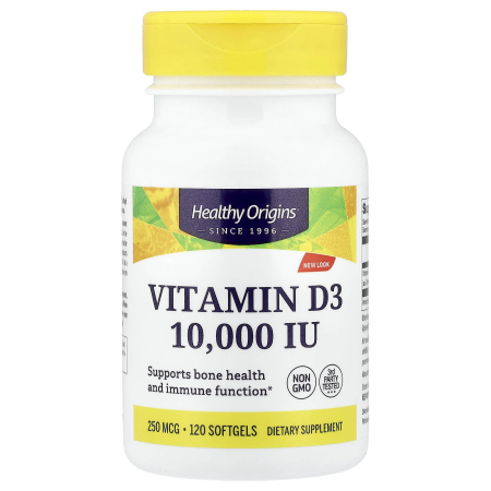 Healthy Origins - Vitamin D3, 10000 IU (250 mcg), Healthy Origins, 120 softgels