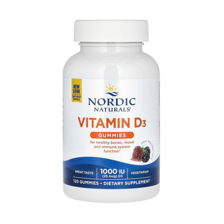 Nordic Naturals - Vitamin D3 Gummies, 25 mcg (1,000 IU), Nordic Naturals, 120 Gummies