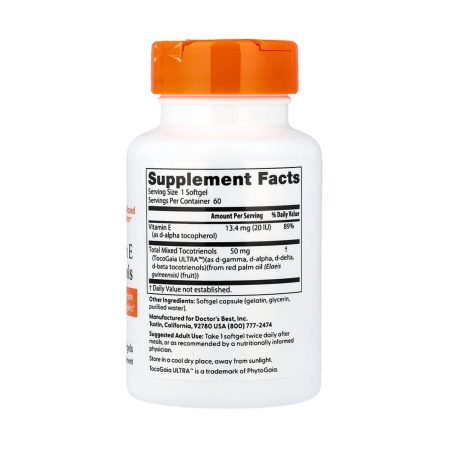 Vitamin E Tocotrienols, 50 mg, Doctor's Best, 60 softgels [1]