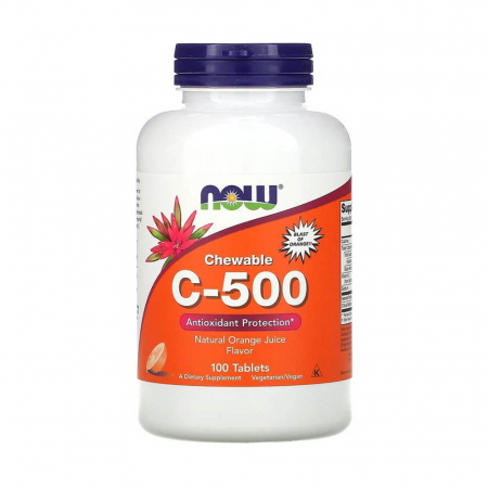 Vitamina C-500 Chewable Orange Juice, Now Foods, 100 tablete