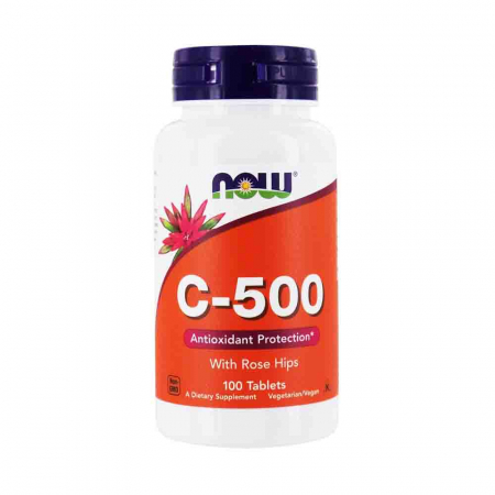 Vitamina C-500 with Rose Hips, Now Foods, 100 tablete