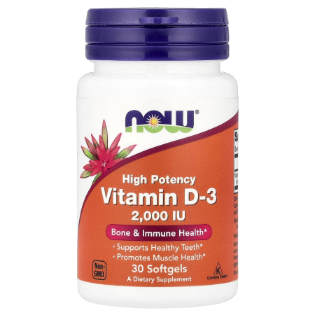 Vitamina D3, 2000 IU, Now Foods, 30 softgels [0]