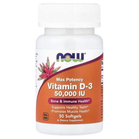 Vitamina D3, 50.000 IU, Now Foods, 50 softgels [0]