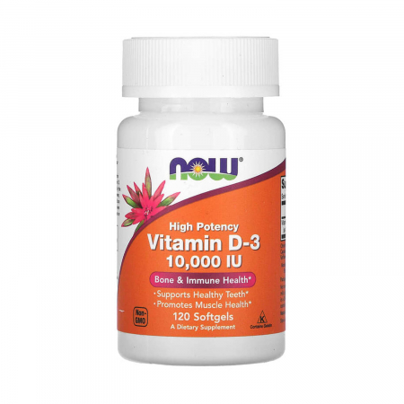 IMUNITATE CRESCUTA - Vitamina D3, 10.000 IU, Now Foods, 120 softgels