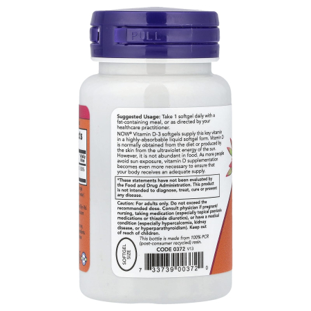Vitamina D3, 5000 IU, Now Foods, 120 softgels [2]