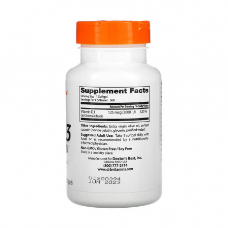 Vitamin D3, 5000 IU - 180 softgels [2]
