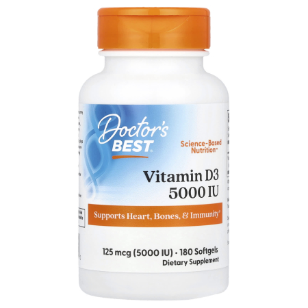 Doctor's Best - Vitamin D3, 5000 IU - 180 softgels
