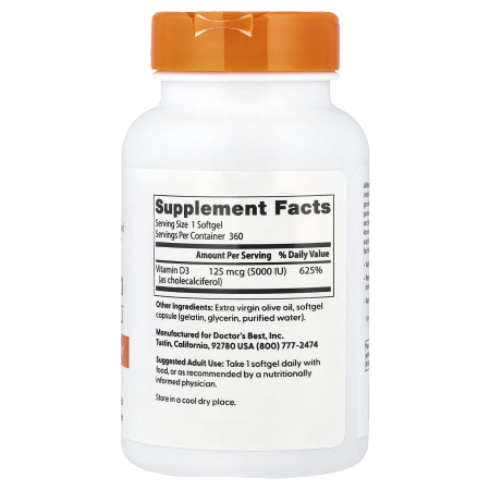 Vitamin D3, 5000 IU - 180 softgels [1]