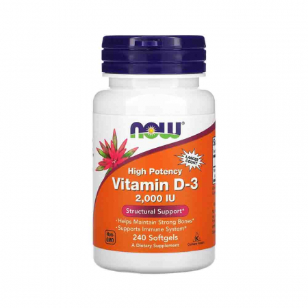 CATEGORII AFECTIUNI - Vitamina D3, 2000 IU, Now Foods, 240 softgels