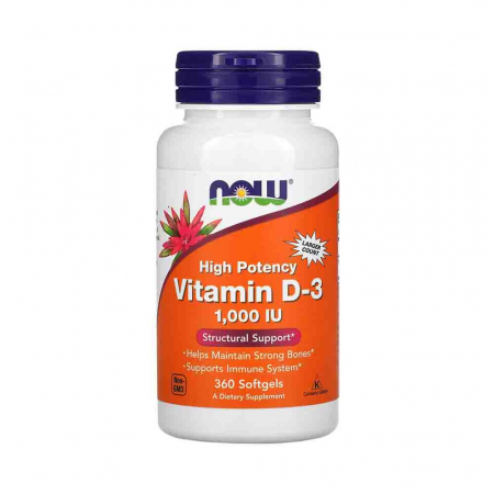 IMUNITATE CRESCUTA - Vitamina D3, 1000 IU, Now Foods, 360 softgels