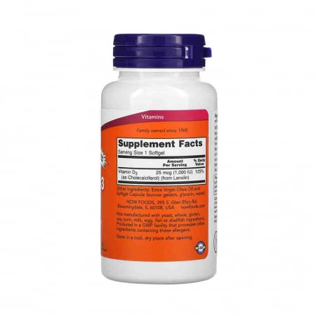 Vitamina D3, 1000 IU, Now Foods, 360 softgels [2]