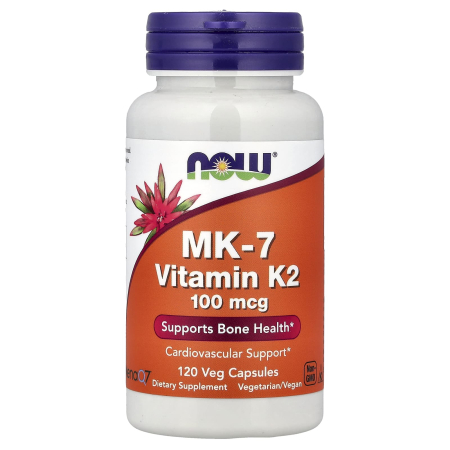 Vitamina K-2 MK-7, 100 mcg, Now Foods, 120 capsule, 100 mcg, 120 Veg Caps, 02.2028