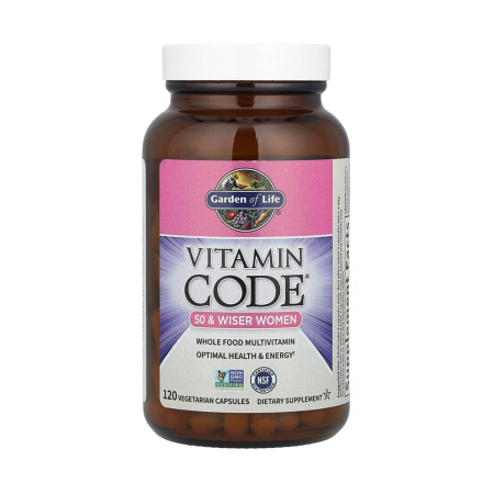 Whole Food Multivitamin For 50 & Wiser Women, Garden of Life, 120 capsules [2]