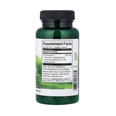 Wild Blueberry with Whole Wild Blueberries, 250 mg, Swanson, 90 capsule SWR038 [1]