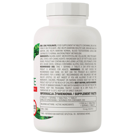Zinc Picolinate, 15 mg, OstroVit, 200 tablets [1]